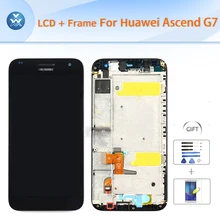 For Huawei Ascend G7 original LCD with frame full assembly LCD display glass touch screen digitizer+Frame+Tools black white 5.5