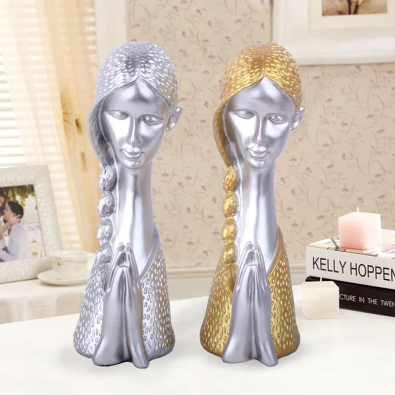 Europe Prayer Girl Decor Figurines Creative Gifts Fashion Resin Crafts Model Home Trendy Ornaments Business Gift | Дом и сад