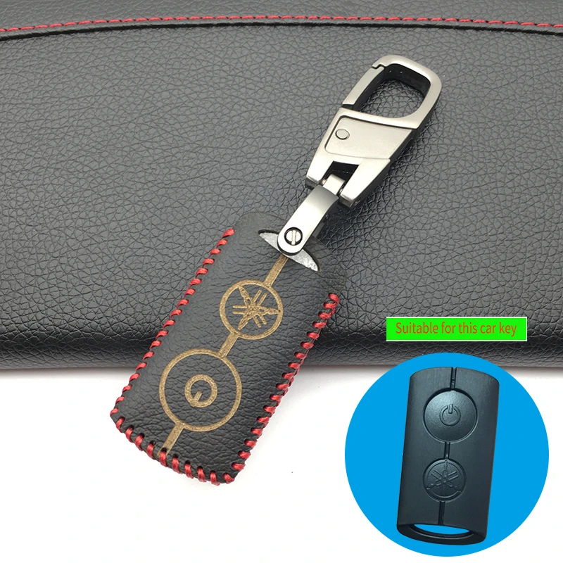 

For Yamaha NVX155 QBIX AEROX JAUNS XMAX300 Praise Leather Moto Key Cover Case Set 2 Button Key Motorcycle Remote Protect Shell