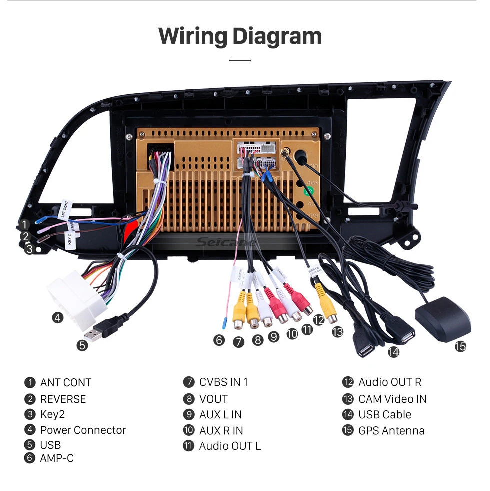 Top Seicane Car Multimedia Palyer For 2016 Hyundai Elantra 10.1" 2 Din Android 8.1 HD 1024*600 Touchscreen Car Radio Support Wifi 21