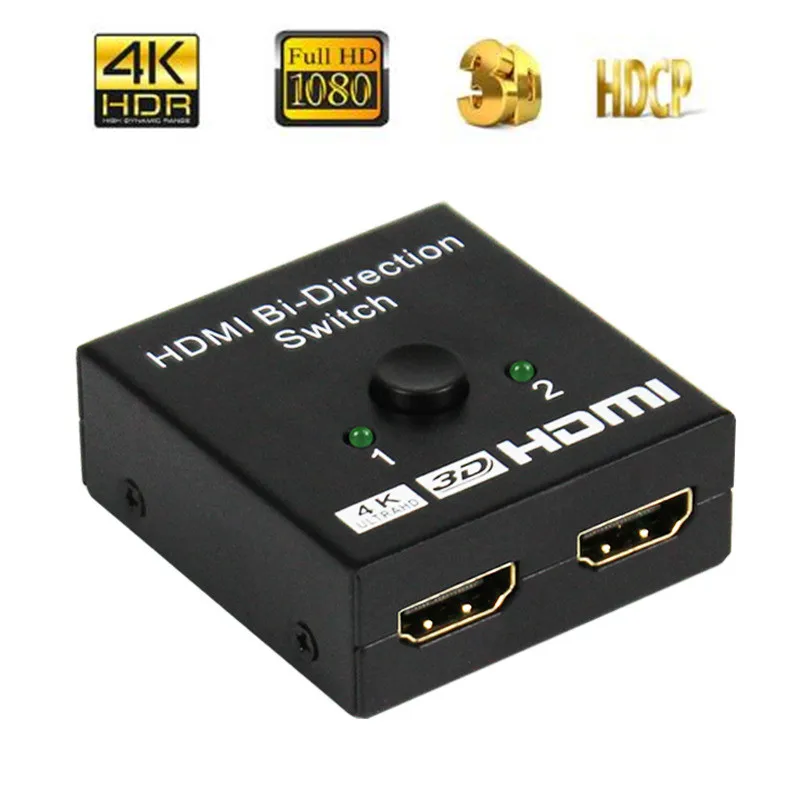 

NewBEP HDMI Splitter Switch Bi-Direction 4K*2K 2x1HDMI Switcher 1x2 HDMI Adapter 1in 2 out Converter for TV Box PC Projector PS3