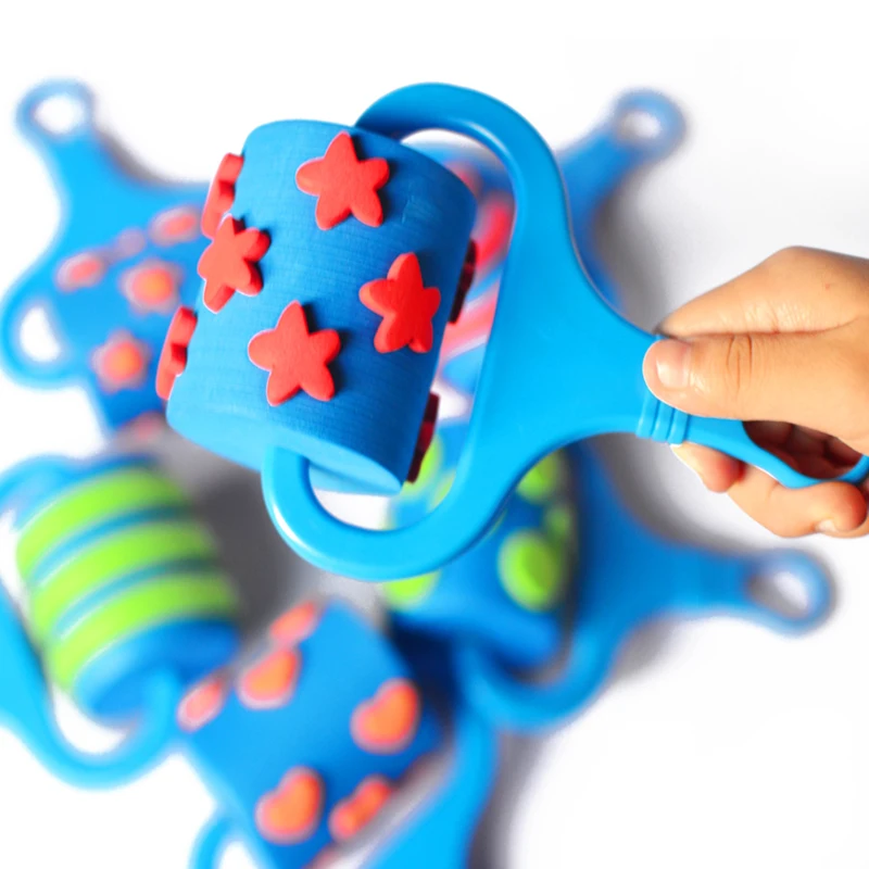 

Star/Flowers Sponge Roller Paintbrush For Kid Drawing Children's Paint Graffiti Supplies EVA Nursery Art And Craft Paint Roller