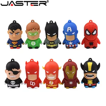 

New Cartoon Super Hero USB Flash Drive 8GB 16GB 32GB 64GB Iron Man Flash Memory Batman Pendrive Captain America Pen Drives