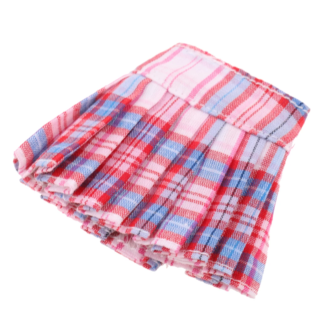 Classic Pleated Skirt Dress for 12inch Blythe Doll Party Casual Outfit red/green/black/pink