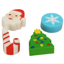 35 sztuk/paczka Mini Kawaii gumka Cartoon Santa choinka śnieżynka szkolne materiały biurowe gumka do mazania prezent na boże narodzenie