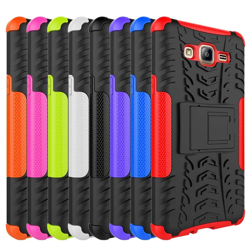 Silicon + Plastic 2 in 1 Dual Layer Shockproof Stand Phone Protection