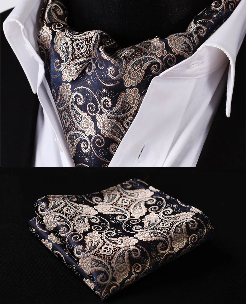  Party Classic Pocket Square Wedding Floral Paisley Men Silk Cravat Ascot Tie Handkerchief Set #RF2