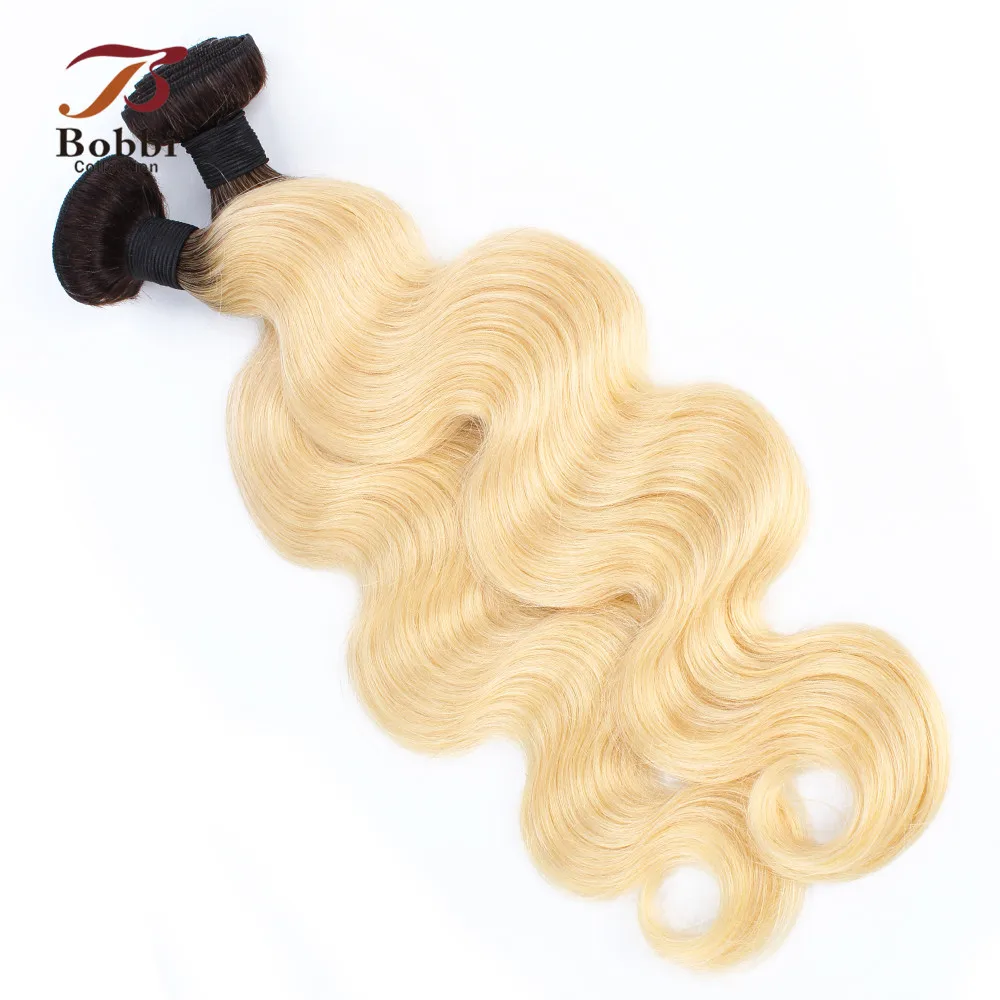 Bobbi Коллекция 1 комплект цвет#2#4 темно-коричневые индийские волосы плетение пучок 1B 27 Омбре медовый блонд объемная волна не Реми человеческие волосы
