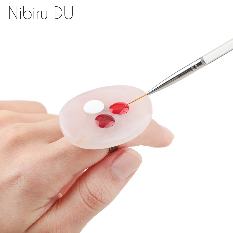 

1 Pcs High Quality Natural Texture Stone Color Nail Art Ring Palette Finger Ring UV Gel Polish Mixing Nail Art Equipment
