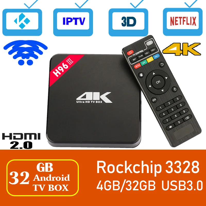 Android 7 1 Smart tv BOX RK3328 4 г 32 Ricevitore ТВ к 2160 p 3D Wifi медиаплеер play Store Netflix Youtube IP приставка |