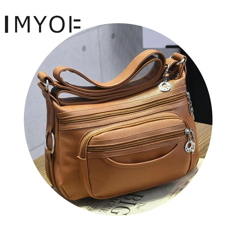 

IMYOK Bags for Women 2019 New Fashion Soft Leather Crossbody Purse Ladies Crossbody Handbags Vintage Casual Female Shoulder Bag