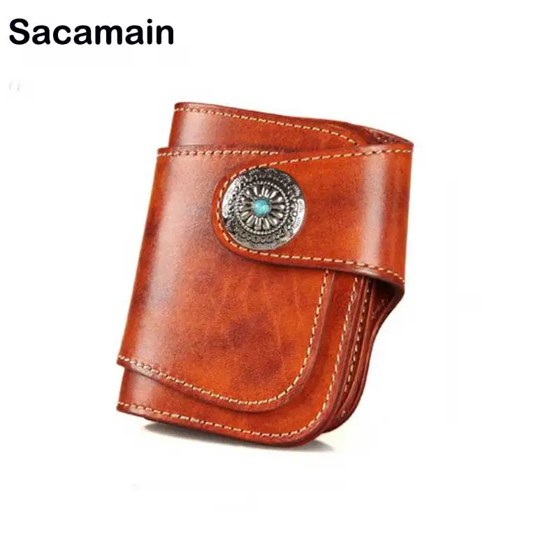 Sac a Main Leather Men's Wallet Anti Theft Muzee Life Card Men Luxury Genuine Leather Purse Cobbler Clutch Bag Men Gift