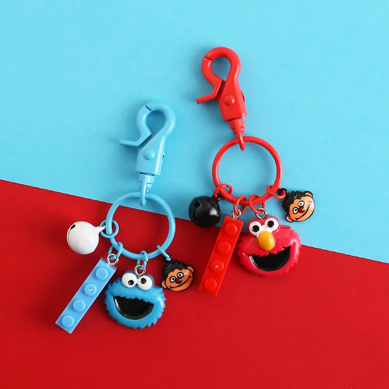 

2019 Sesame Street Plush Keychain Elmo Cookie Monster Figure Mini Pendant Soft Stuffed Toys for Children Gift Peluche Keychan
