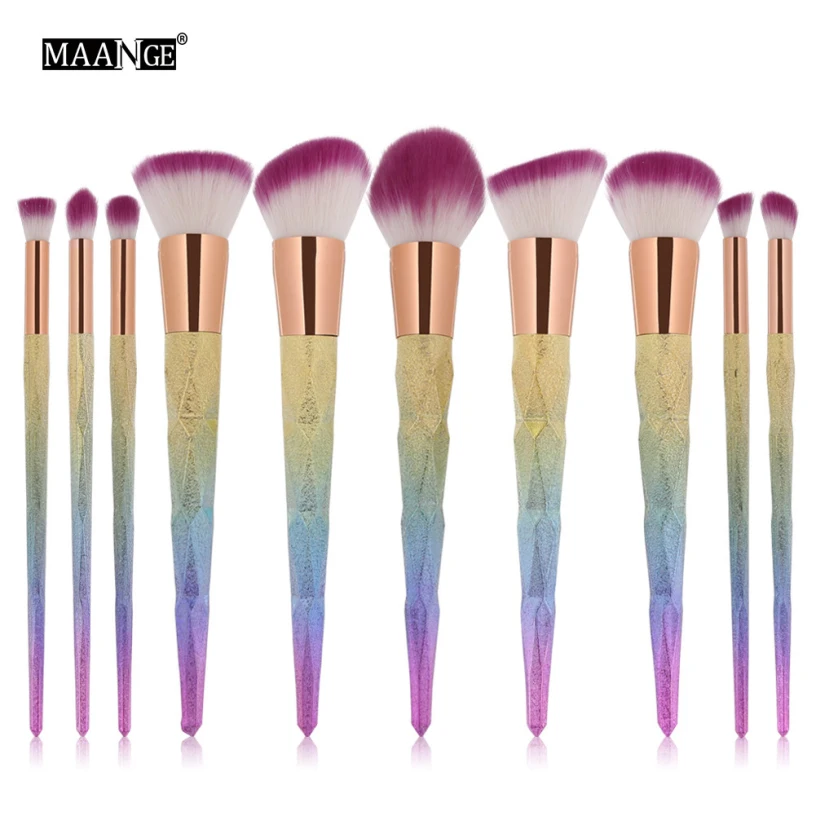 

Best Deal New Makeup Brushes 10Pcs Multi-color Cosmetic Foundation Loose Powder Eyeshadow Blusher Brush Sets Kits Beauty Tools