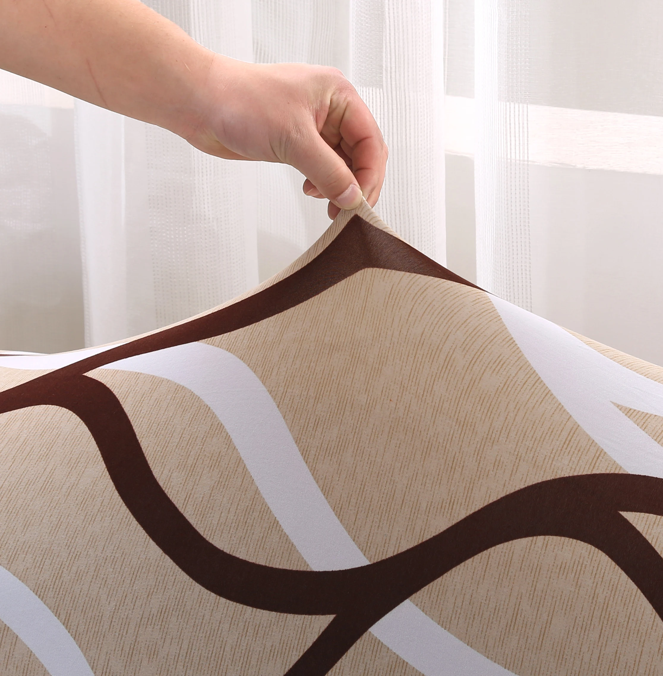 

Stripe Circle Sofa Cover Tight Wrap Slipcovers All-inclusive Anti-Slip Elastic Sofa Covers Stretchy Sofa Case Couch Cover30