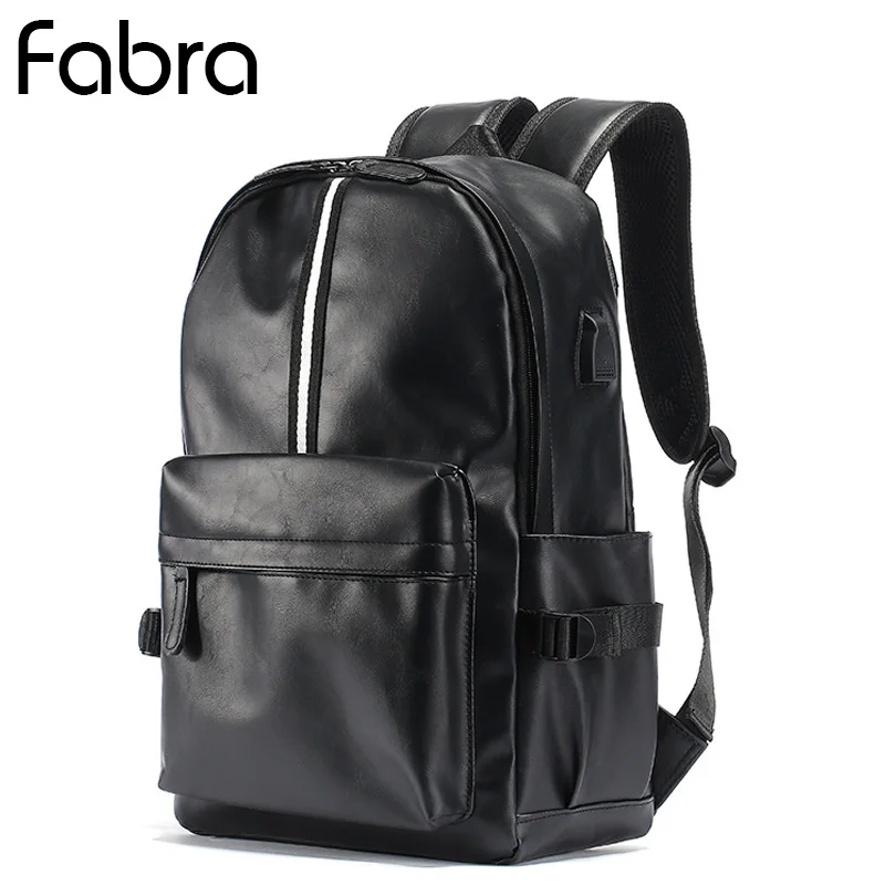 

Fabra PU Leather Man Backpack Big Capacity Travel Computer Bag Backpack Student Book Bag 14 Inch Laptop Shoulder Bag Daypacks