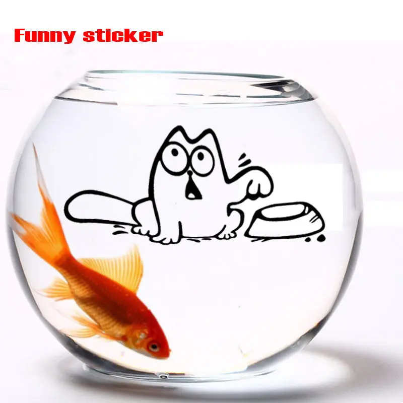 

1X Cute Hungry Cat "Feed Me" Vinyl Sticker Wall Laptop Car Fuel Tank Auto Decal