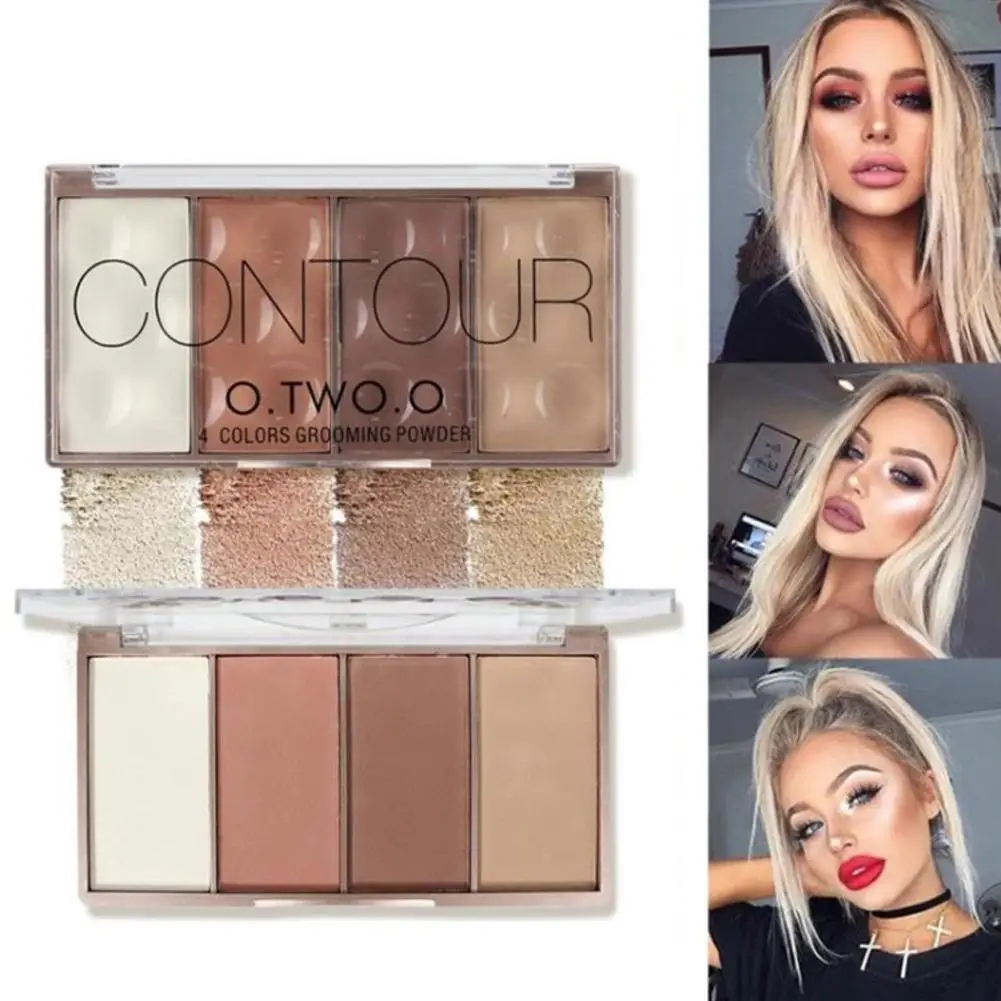 

O.TWO.O 4 Colors Matte Bronzer Highlighter Powder Face Blush Trimming Makeup Palette Contour Powder Foundation Concealer Powder