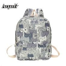 AEQUEEN Chat Mignon Toile Sac À Dos Femmes Sac À Dos Collège Preppy sacs D’école pour Les Adolescents Filles Grande Capacité d’impression sac à dos