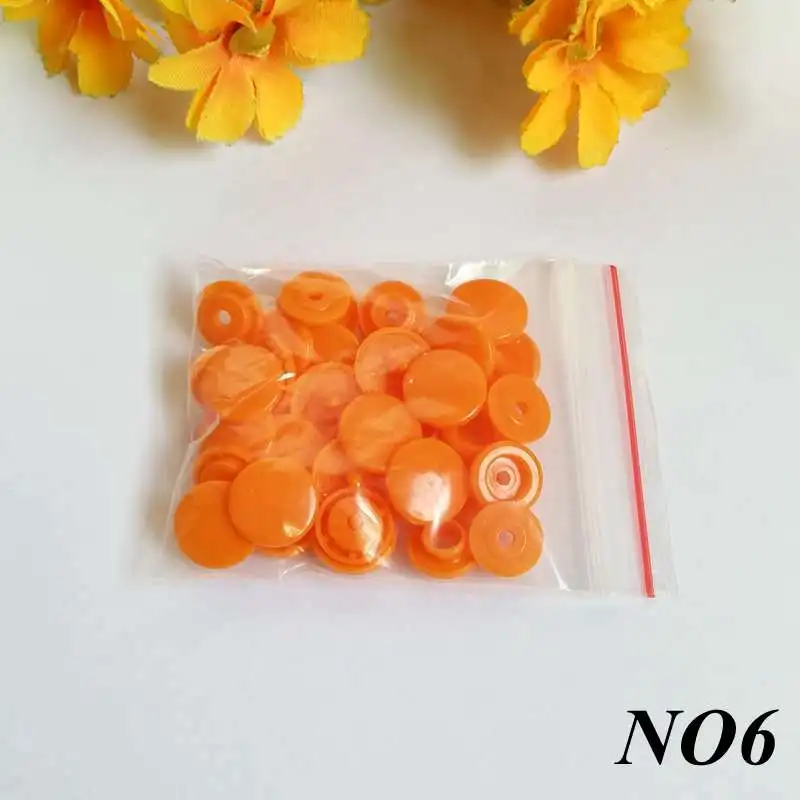 20 цветов T5 12 мм кнопки 30-100 набор полимерные кнопки пластиковые защелки аксессуары для одежды пресс-шпильки крепежи - Цвет: NO6