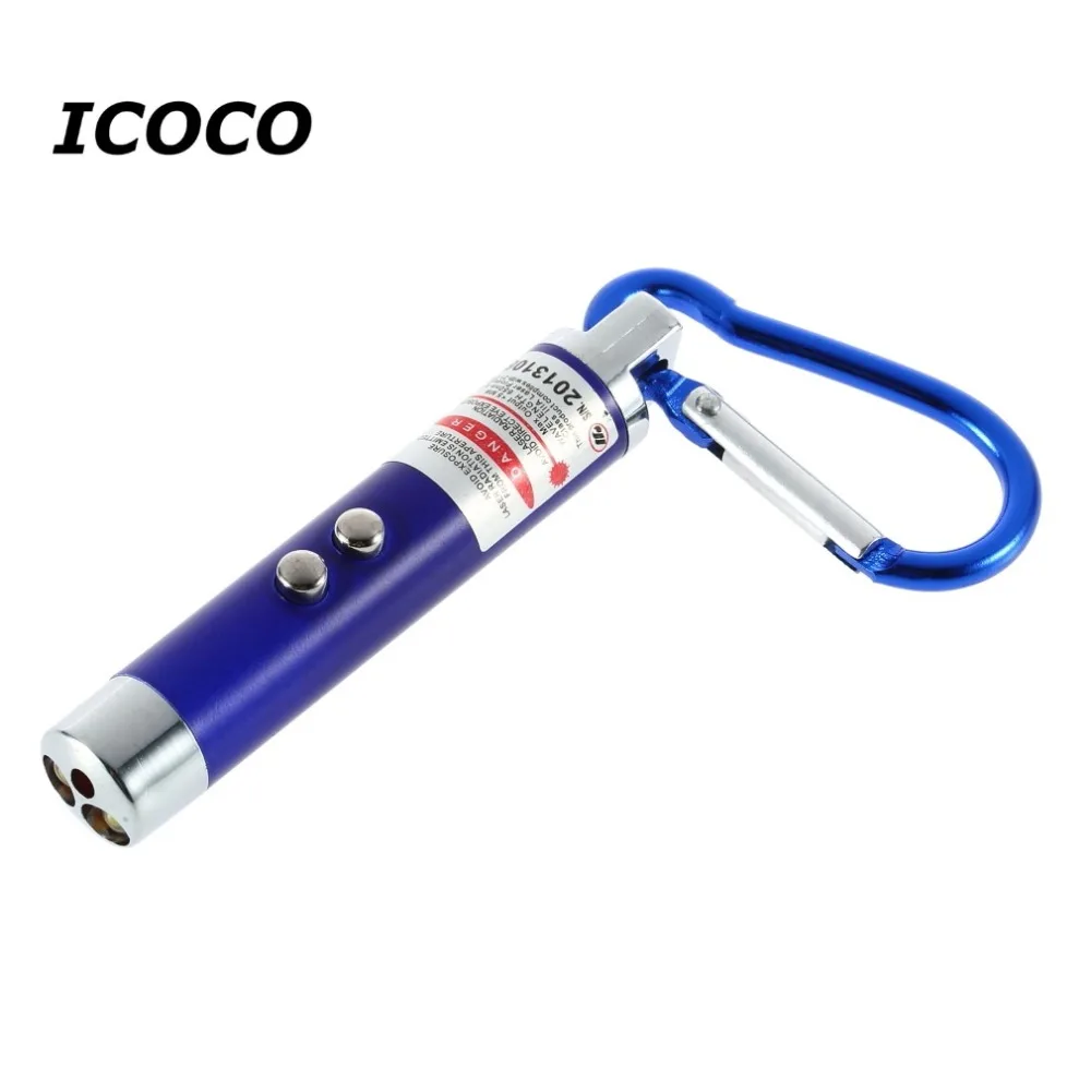 

2017 New Arrival 1pcs Practical 2 in 1 LED Laser Pen Pointer Mini FlashLight Torch 5mW Emergency High Power Portable Keychain