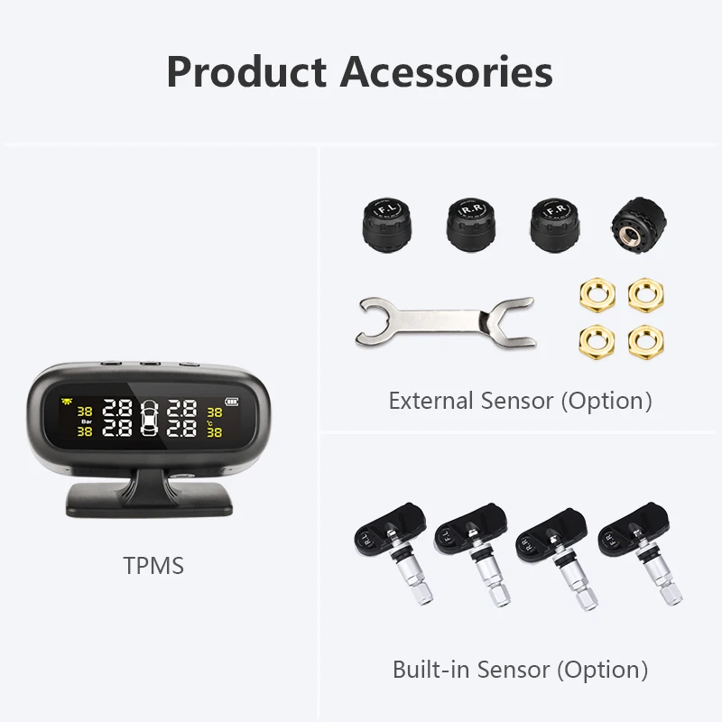 Vtopek tpms датчик давления в шинах безопасность автомобиля солнечная режиме