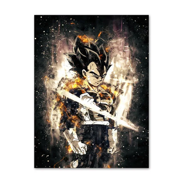 Nordic Dragon Ball Супер Аниме Манга плакаты и принты Saiyan сын Goku vegeta Jiren стены книги по искусству холст картины дома деко - Цвет: ZZ11924-05