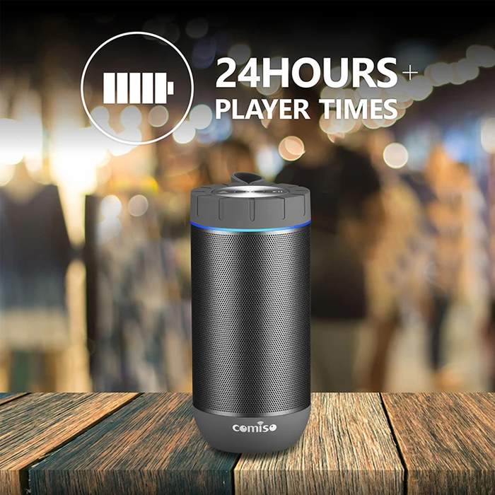 COMISO IPX5 Waterproof Wireless Portable Bluetooth Speaker With 12W 360
