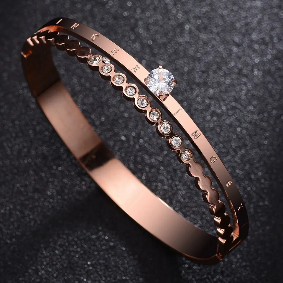 

2018 New Women Fashion Luxury Bracelet Dress Ladies Stainless Steel Bracelet B08