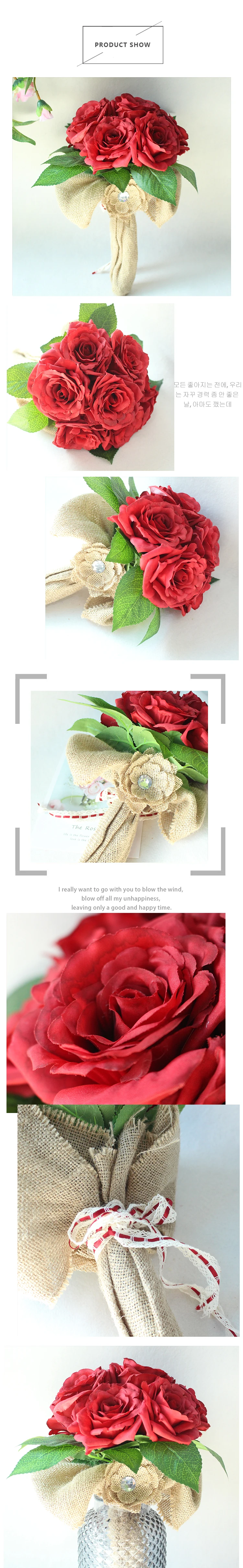 YO CHO красный свадебный букет ручной работы Искусственный цветок розы Буке casamento Свадебный Для Свадебные украшения