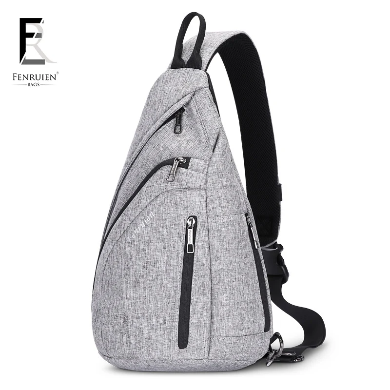 

FRN Oxford Men Chest Pack Single Shoulder Strap Back Bag USB Charge Crossbody Bags for Women Sling Shoulder Bag Back Pack Travel
