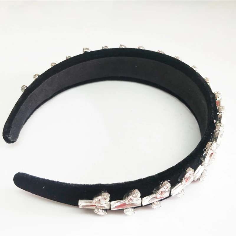 New Fashion Sparkly Wide Silver Color Rhinestone Headband Hairband Crystal Hair Accessories Wedding Hair Jewelry For Women