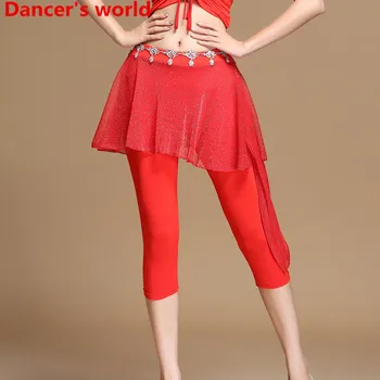 

Selling Belly Dance Practice Clothes Women Bandage Pants with Black Skinny Dance Leggings Tights 3 Colors NO With Waist Chain