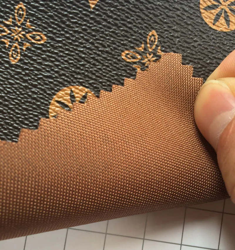 Дизайн запатентованный бренд напечатанный синтетический ПВХ материал для роскошного изготовления сумок