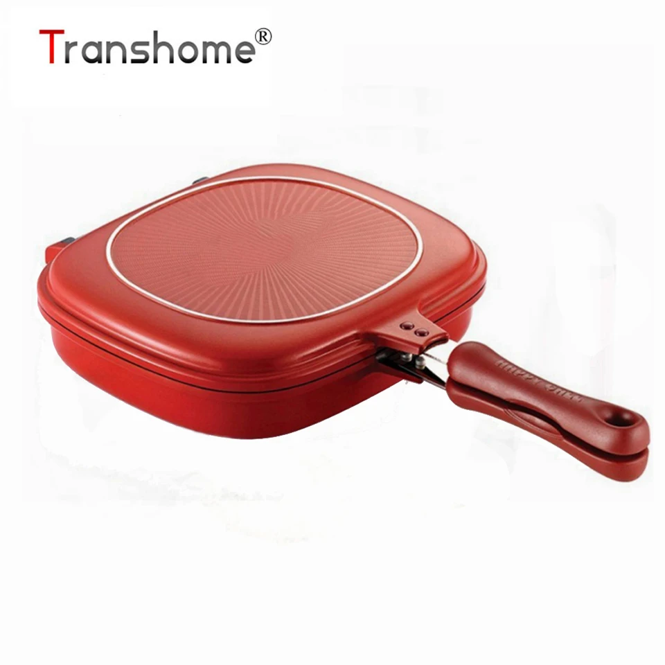 

Transhome Frying Pan 28cm Double Side Grill Pan Cookware Stainless Steel Double Face Pan Steak Eggs Fry Pan Kitchen Accessories