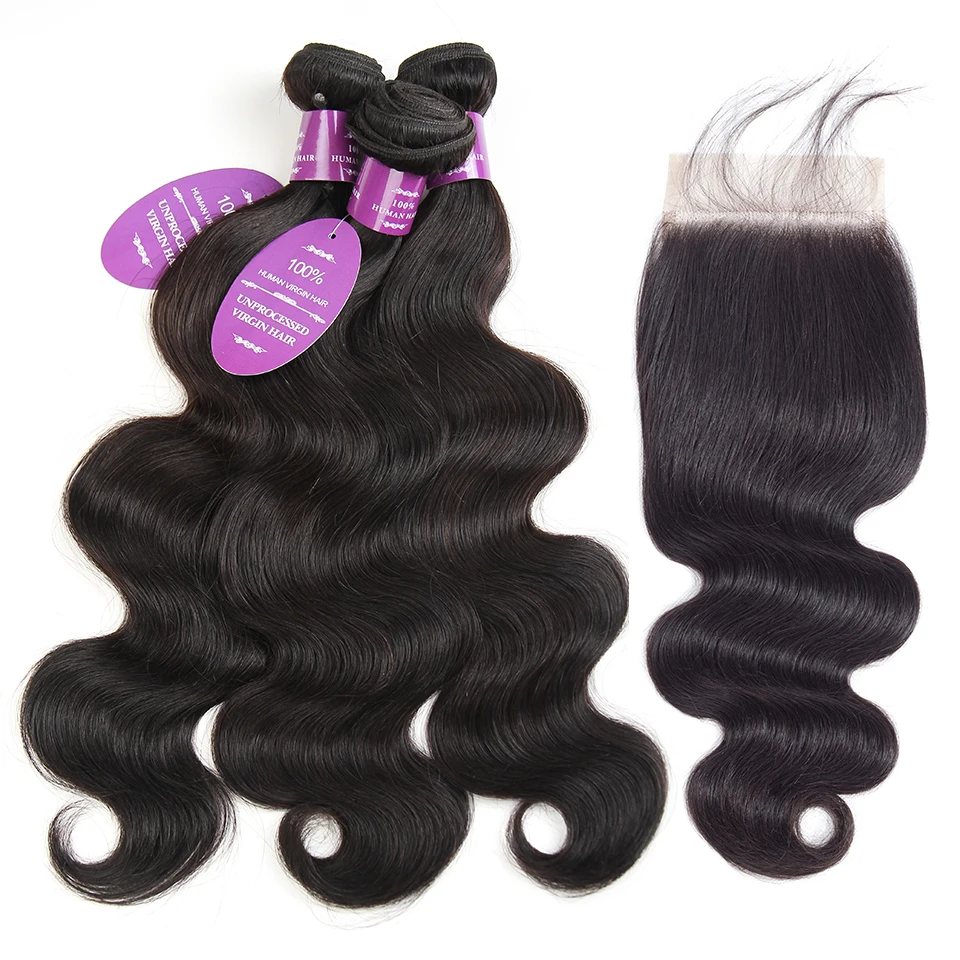 preço Queenlike Produtos Onda Do Corpo Pacotes Com Fecho Não Remy Trama Tecer Cabelo Humano 3 4 Pacotes Cabelo Peruano Pacotes Com Fecho