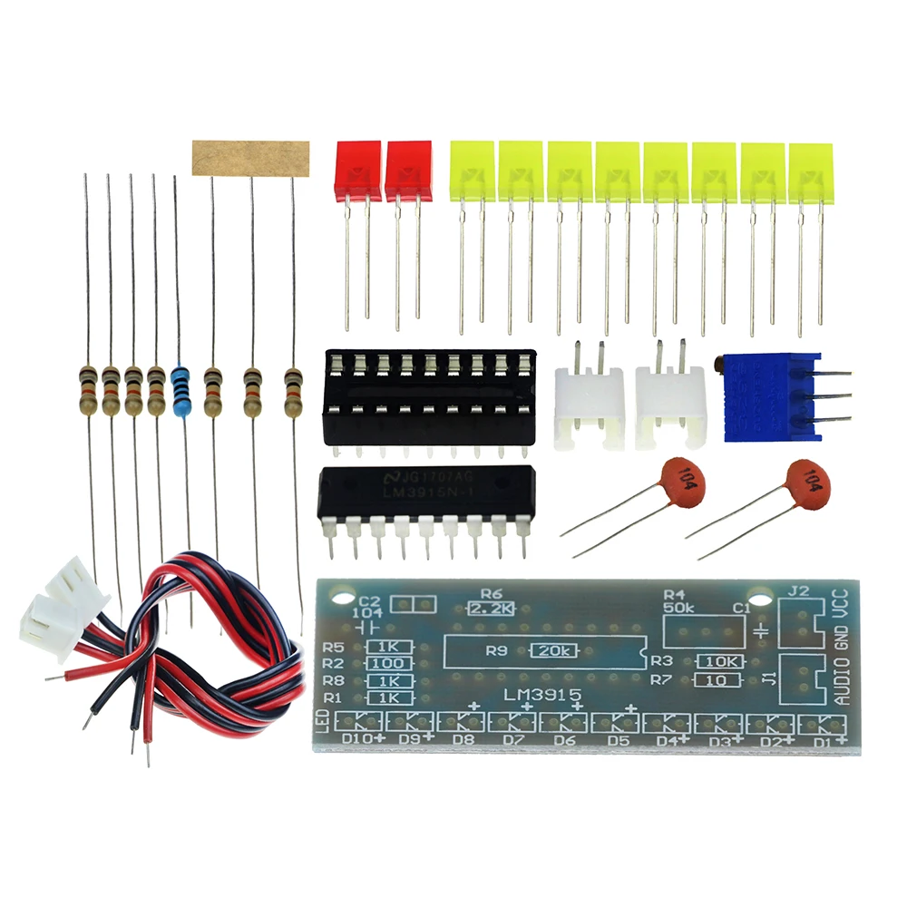 

DC 9V-12V Audio Indicator Suite Electronic DIY Kit LM3915 Audio Level Indicator Production Suite