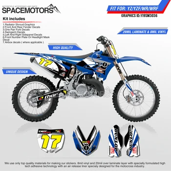 

MotoSpace Customized Team Graphics Backgrounds Decals 3M Custom Stickers For YAMAHA YZ125 YZ250 Two Stroke 96-01 02-14 15-19 036