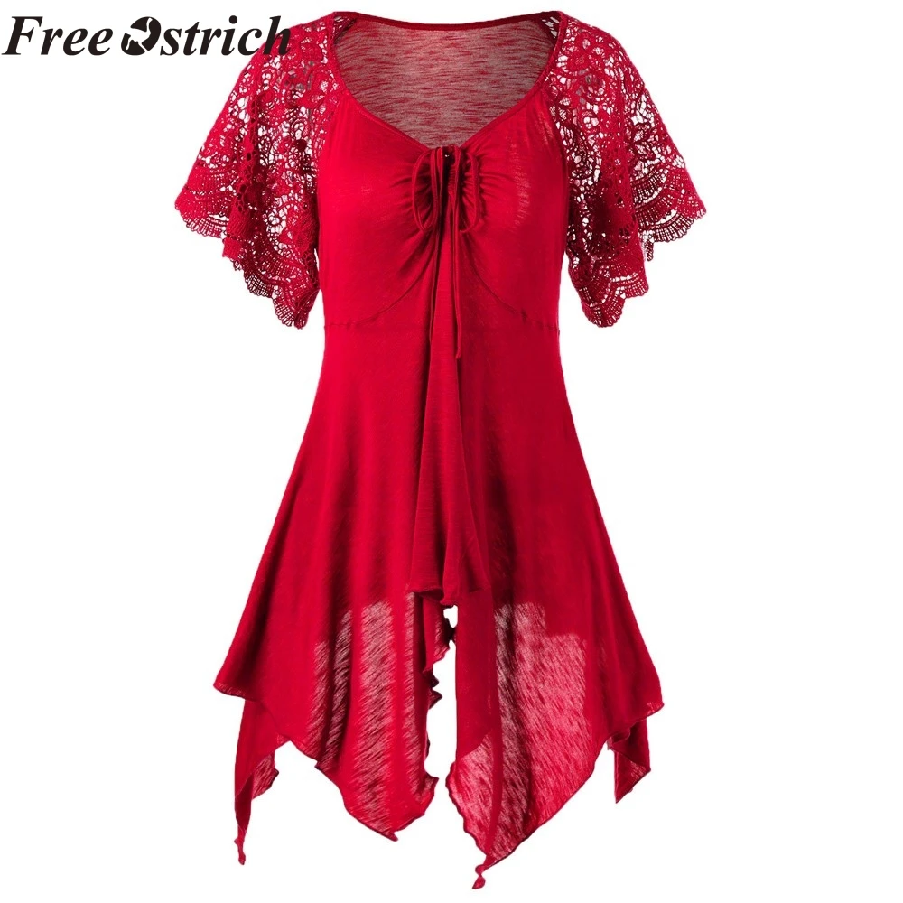 

FREE OSTRICH Stylish and comfortable ladies lace dress stitching trend high waist personality irregular daily wild summer dress