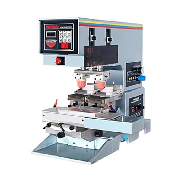 automatic double color desktop pad printing machine, 2 color tampon print automatic double color desktop pad printing machine, 2 color tampon print