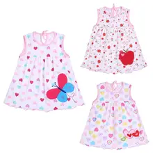 0-2T Fashion Summer Dress for Girl Baby Sleeveless Cotton Princess Dresses for Girls Cute Pattern Decor Dot Clothes