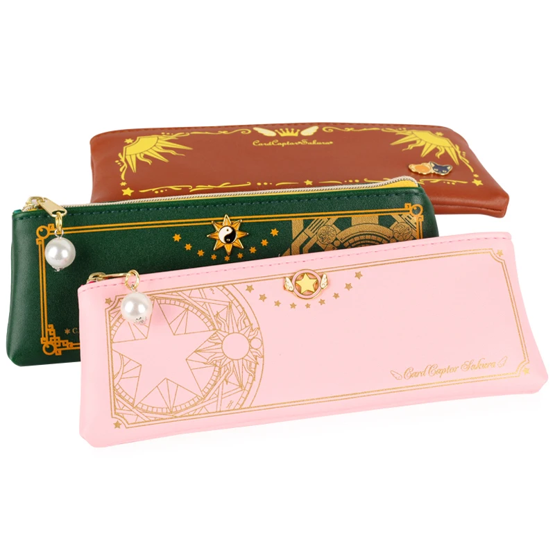 

anime cardcaptor card captor SAKURA KINOMOTO sakura clear cards pen bag pencil case stationery Accessories cosplay costume