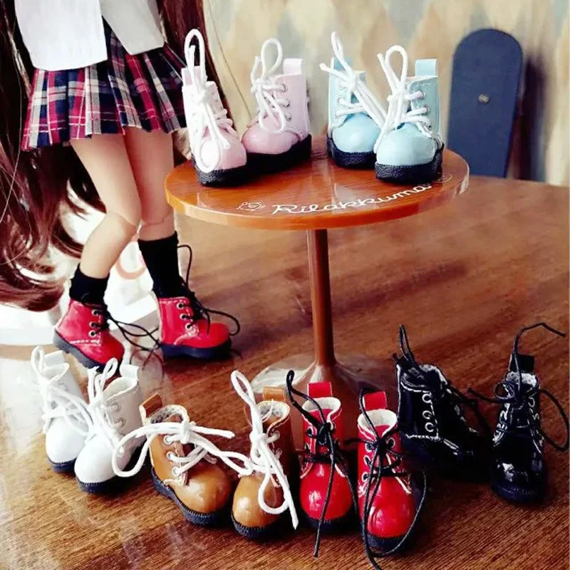 

1 Pair Cool 1/6 Doll's Martin Boots Blyth Doll Shoes for Licca, Pullip, Azone, 1/8 BJD Doll Clothes Accessories