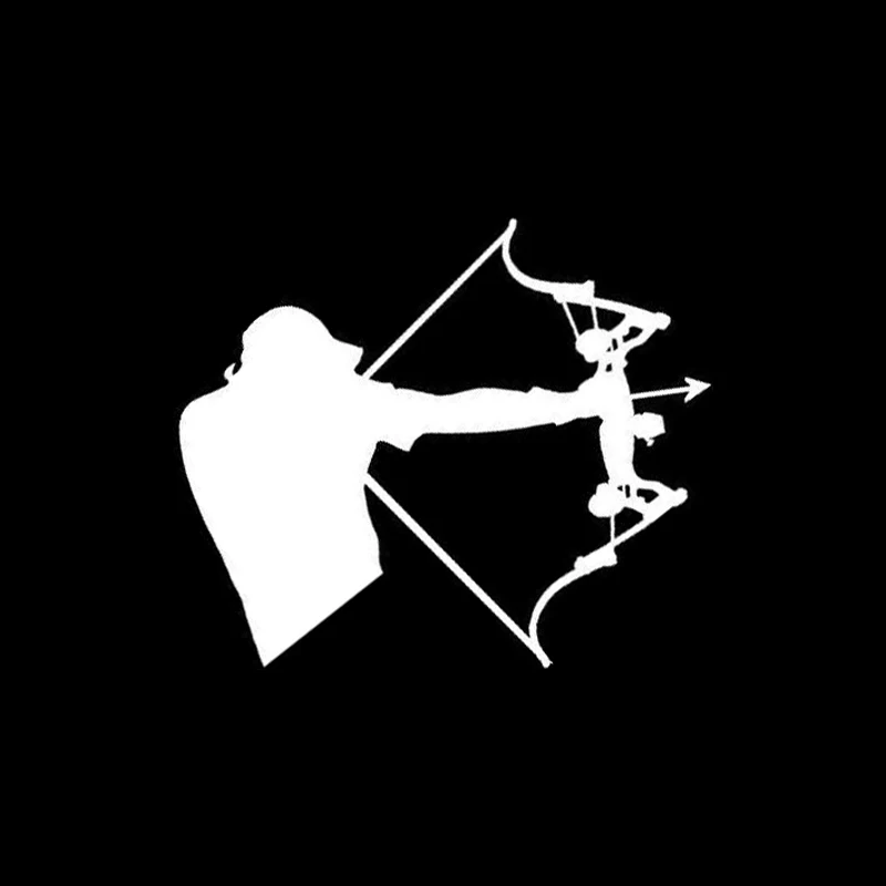 YJZT 13,9 см* 11,7 см Bowhunter виниловая наклейка охотничий бант автомобильный стикер Охота стрельба из лука стрелка черный серебристый C10-02259 - Название цвета: Серебристый