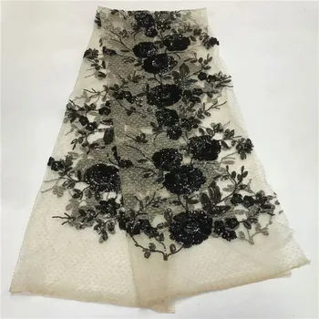 

French Lace Fabric With sequins, Royal Blue French Fabric, Cheap African Lace French Lace Leaf Fabric black green
