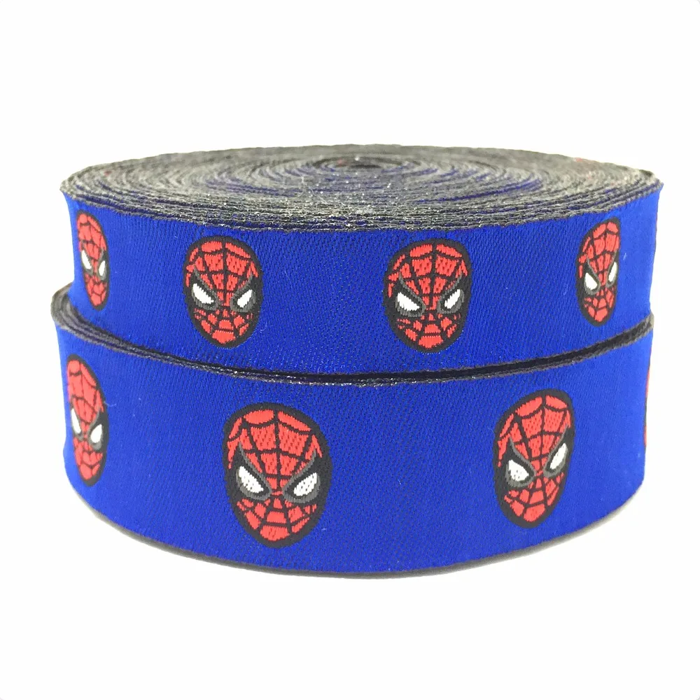 

ZERZEEMOOY 5/8' 16MM 7/8' 22MM 10YARD/LOT 2017 NEW SPIDER-MAN BLUE Woven Jacquard Ribbon KTZD17032604