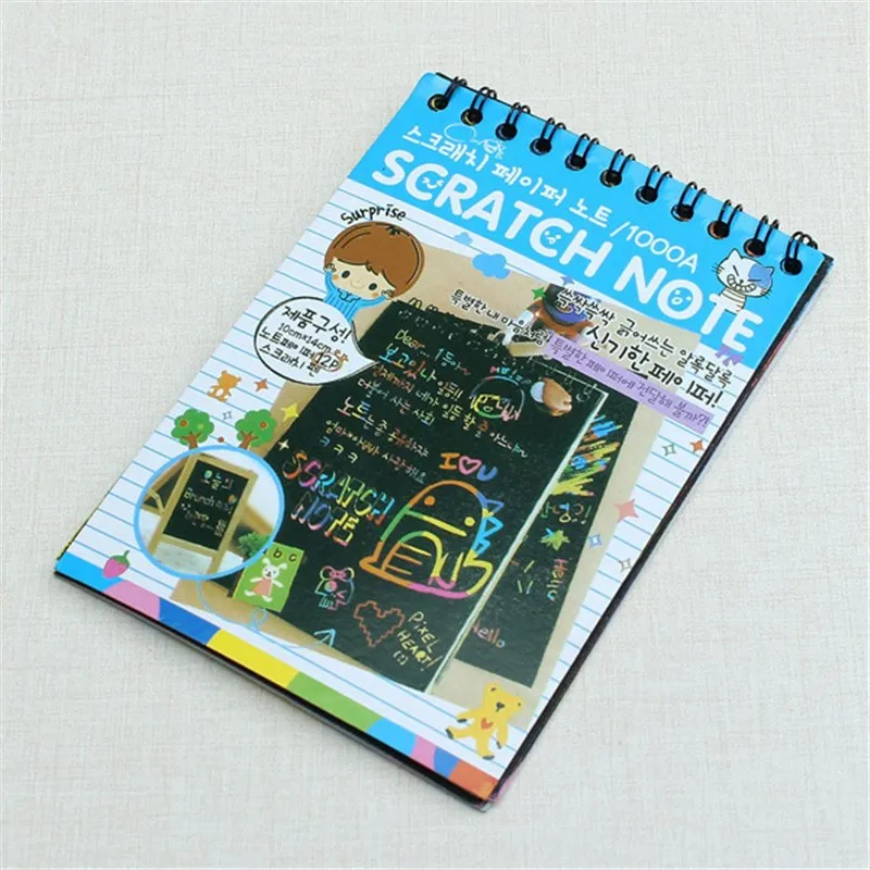 

20pcs Magic Colorful Drawing Board Paper Painting Scraping Kids learning Education Toys Painting Doodle Scratch Toys 10x14cm