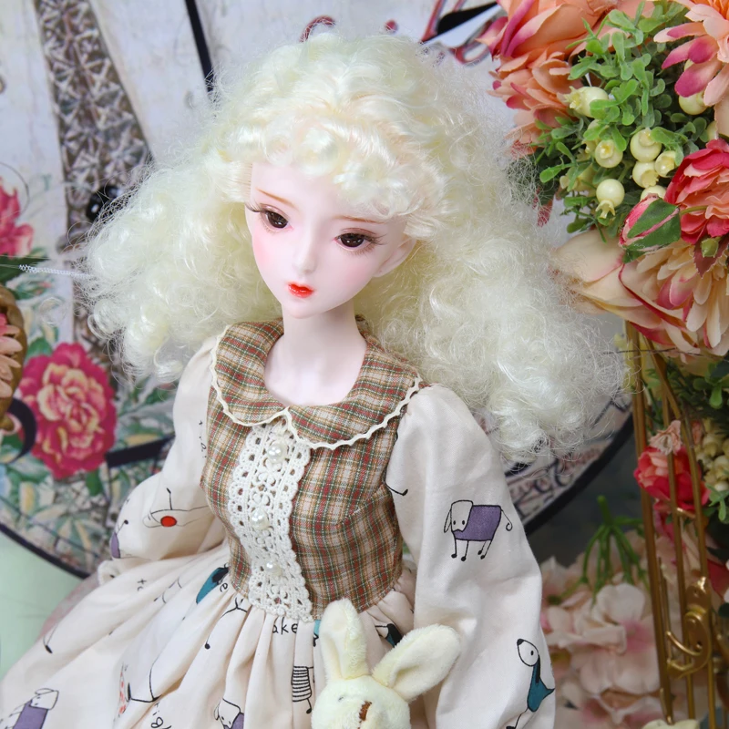 1/3 BJD Blyth кукла шарнир тело белая кожа с макияж наряд обувь очки сумка, AI YoSD MSD SD 62 см высота девушка кукла, мисс белая