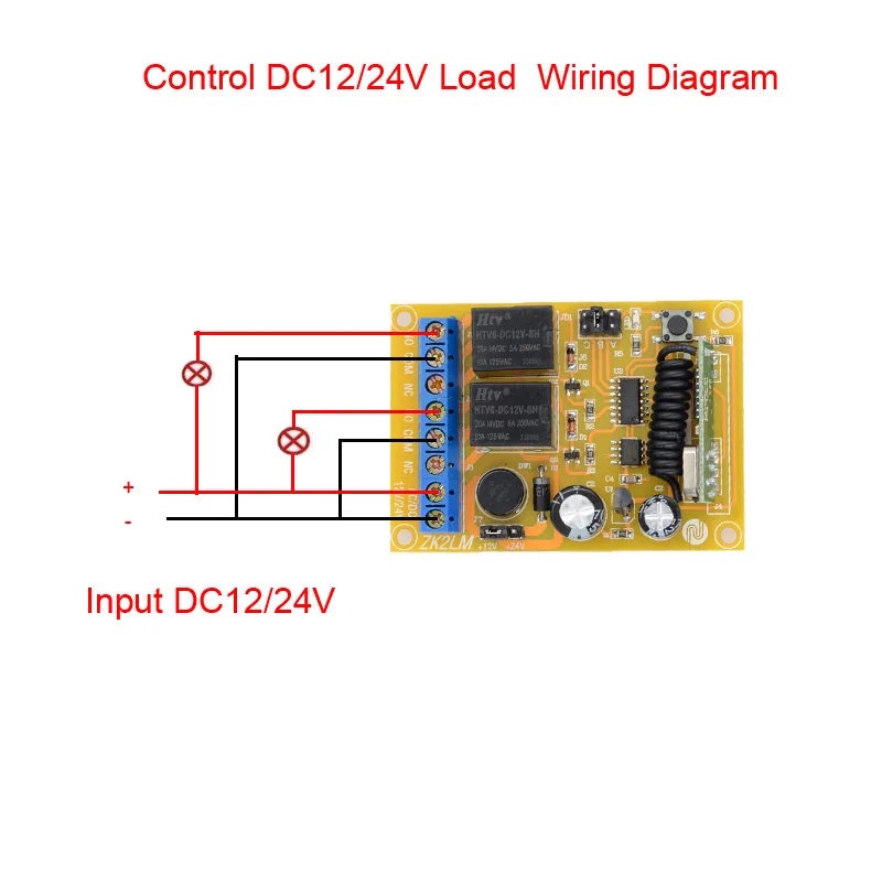 Высокое качество 12 в 24 В 2CH RF беспроводной Дистанционное управление освещением переключатель приемник с 2CH реле для умного дома 315 МГц/433,92 МГц