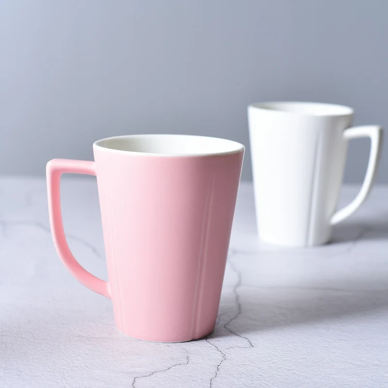 Новая Скандинавская модная керамическая офисная чашка 300 мл-400 мл, емкость для комнаты, чистый цвет, для завтрака, кофе, молока, для пар, экологическая чашка